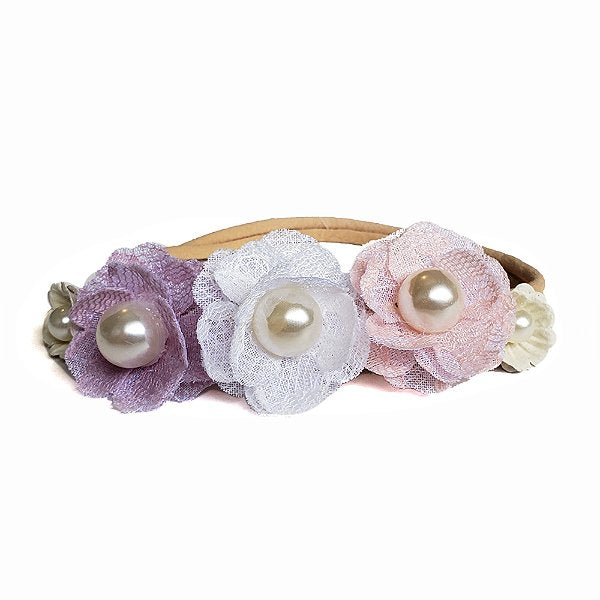 Tiara Infantil Flores de Renda - Loja Minicute