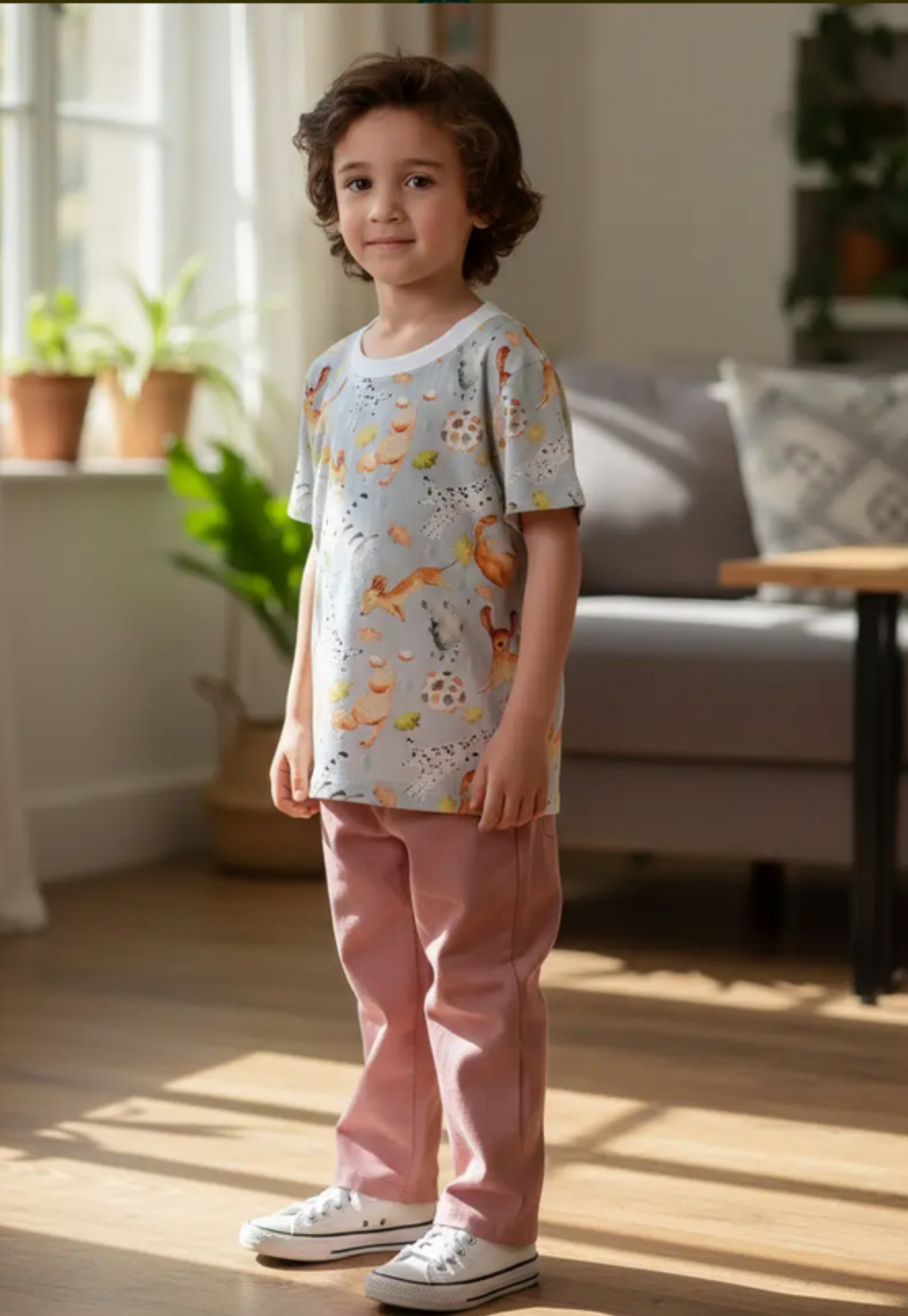 Calça Infantil Linho Classica Terra Cota