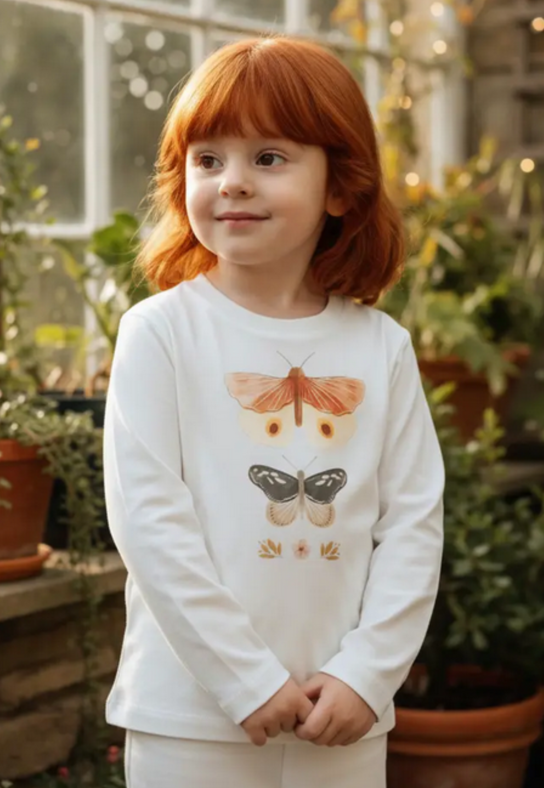 Tshirt Menina M.Longa Borboletas