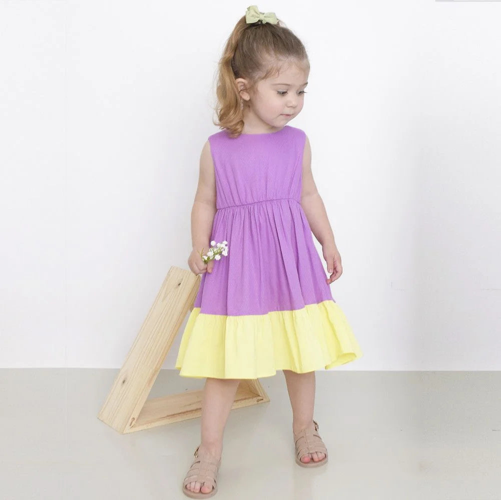 Vestido Infantil Bicolor Amora - Loja Minicute