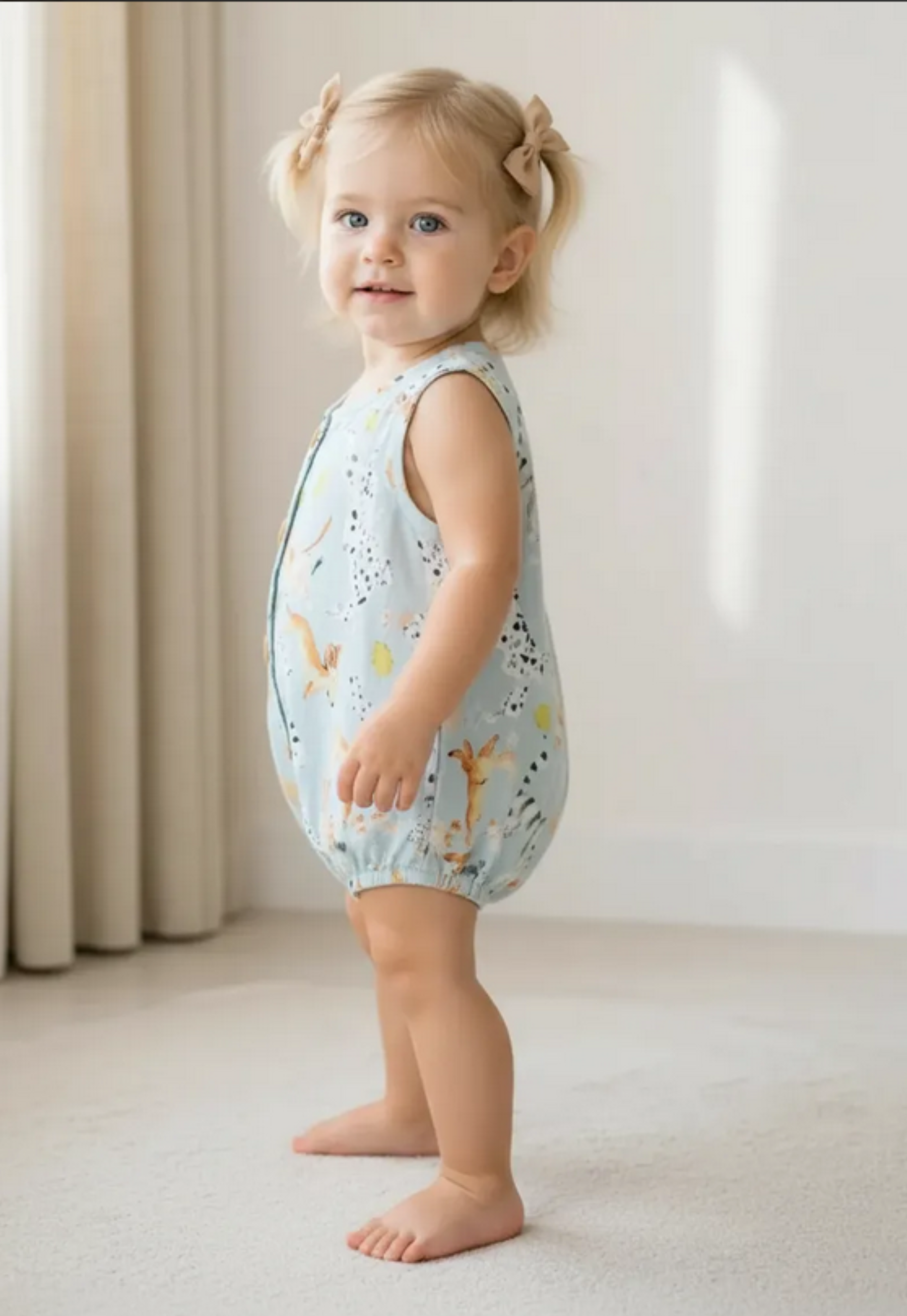 Romper Baby Pets Azul Viscolinho