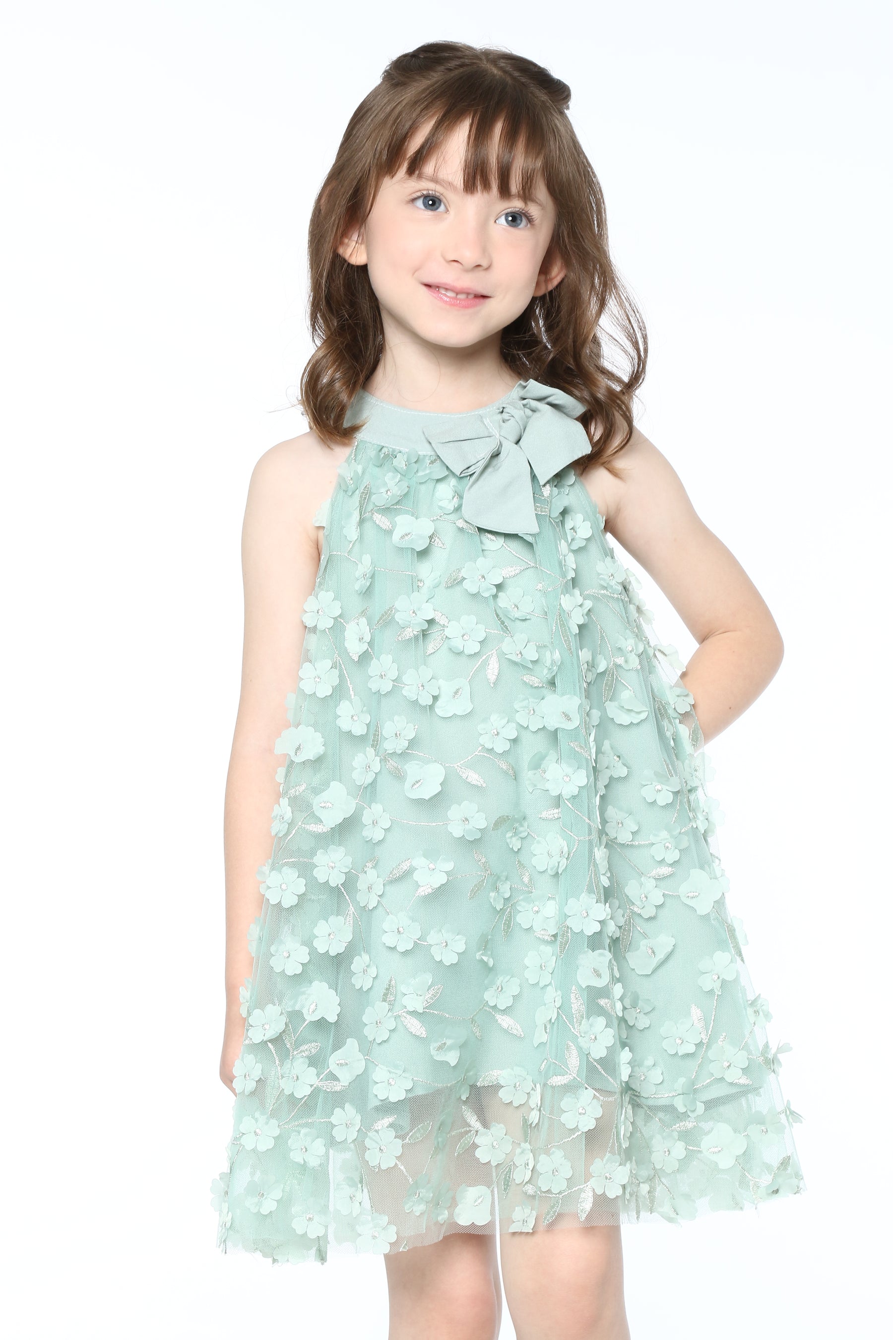 Vestido Tule 3D Verde - Loja Minicute