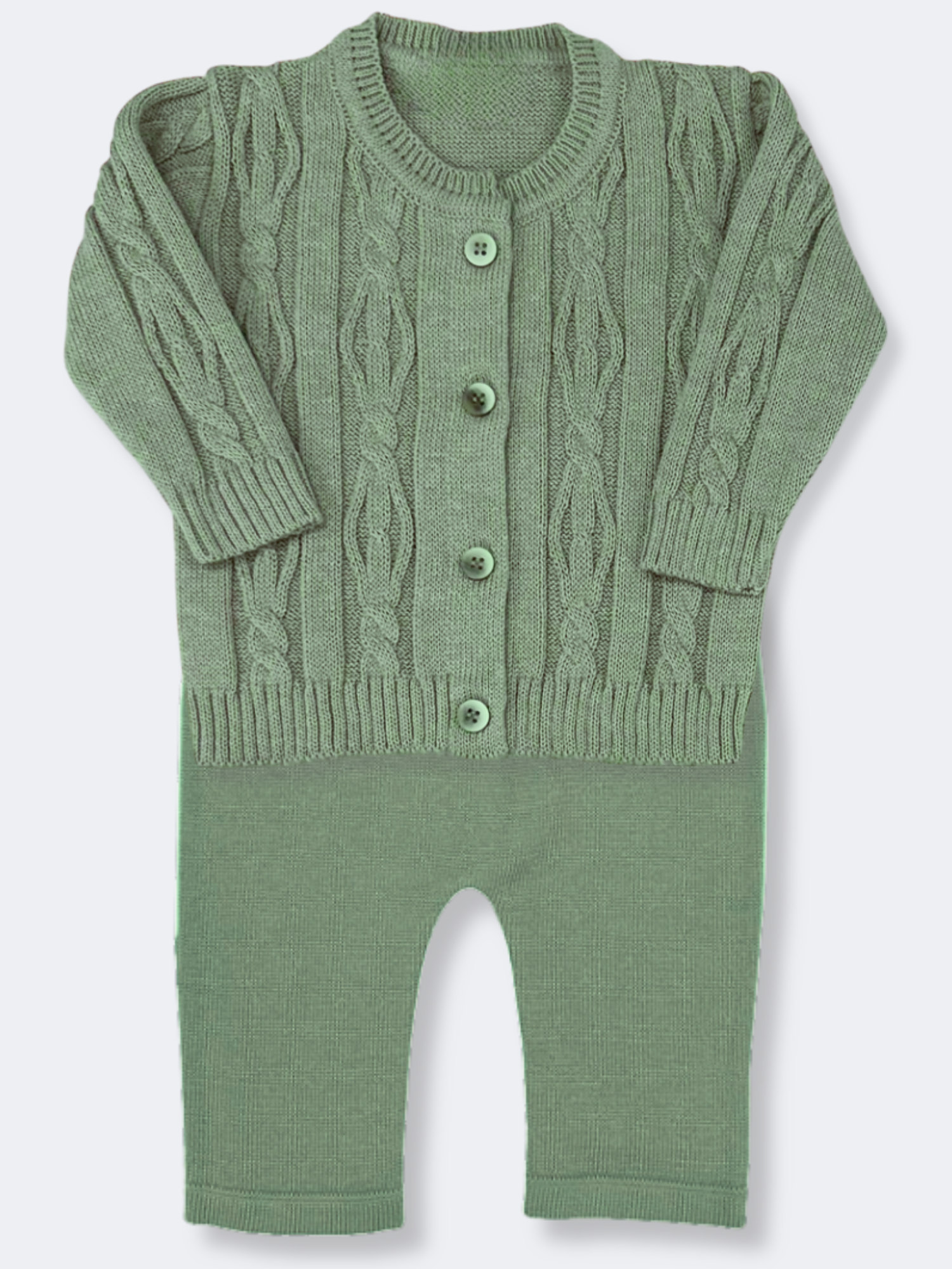 Jardineira Infantil Miinicute Siena Tricot Verde