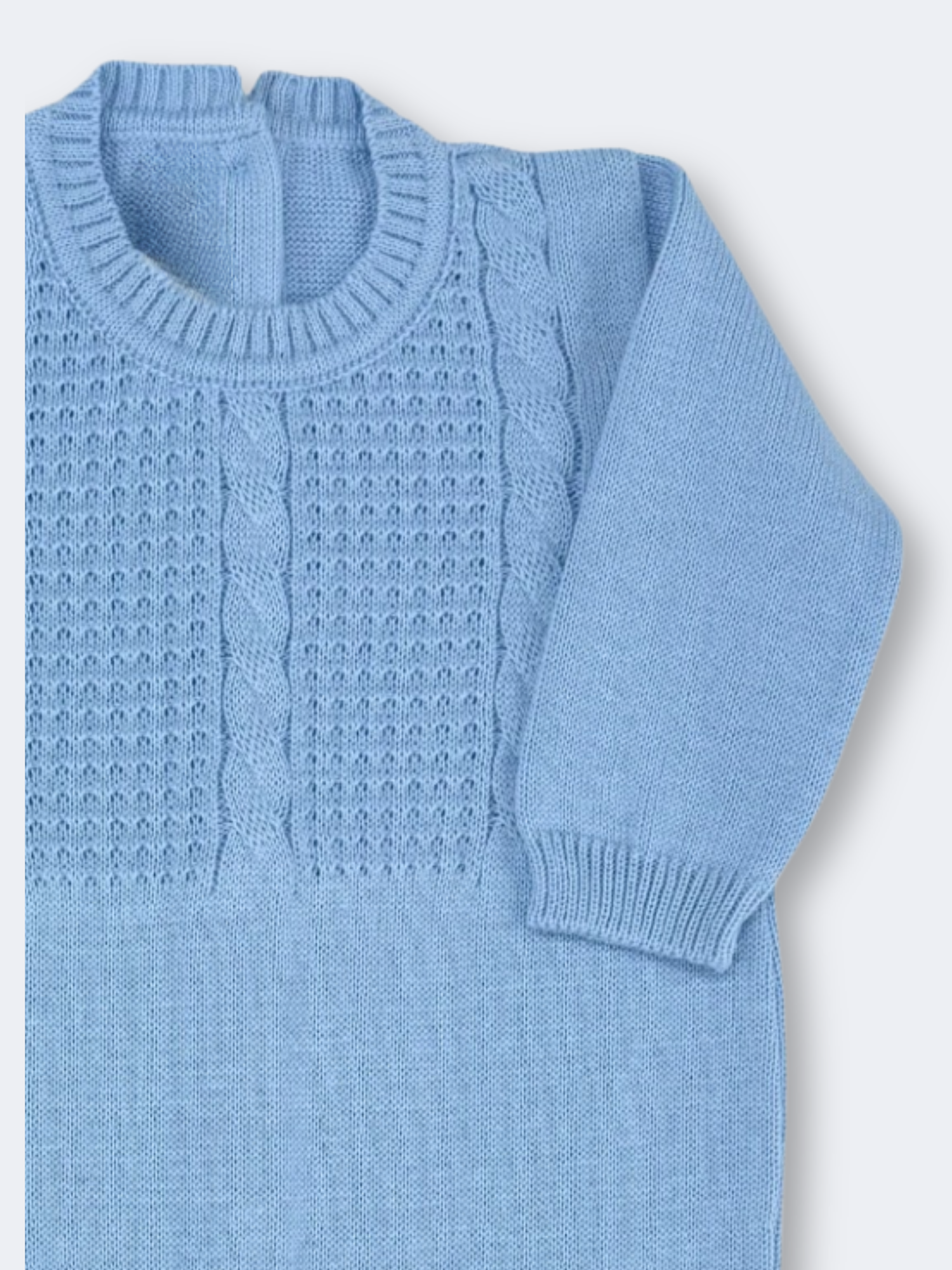 Macacão Recém Nascido Minicute Petit Tricot Tramas Azul