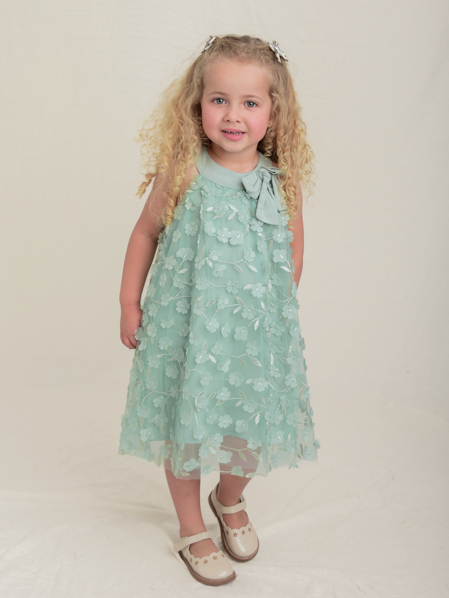 Vestido Tule 3D Verde - Loja Minicute