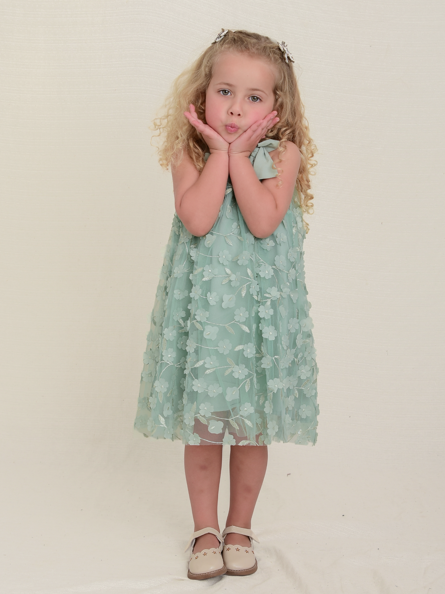 Vestido Tule 3D Verde - Loja Minicute