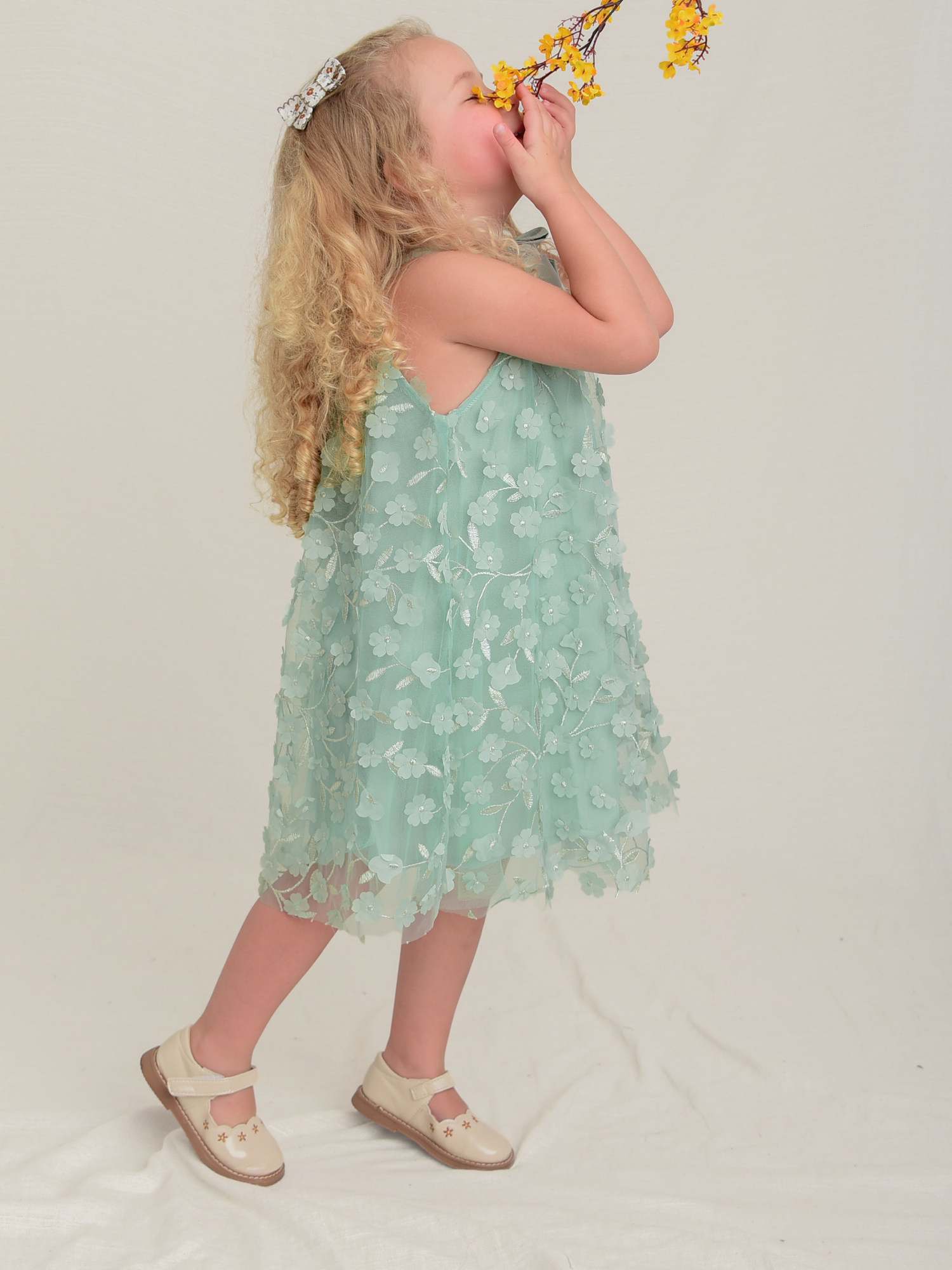 Vestido Tule 3D Verde - Loja Minicute