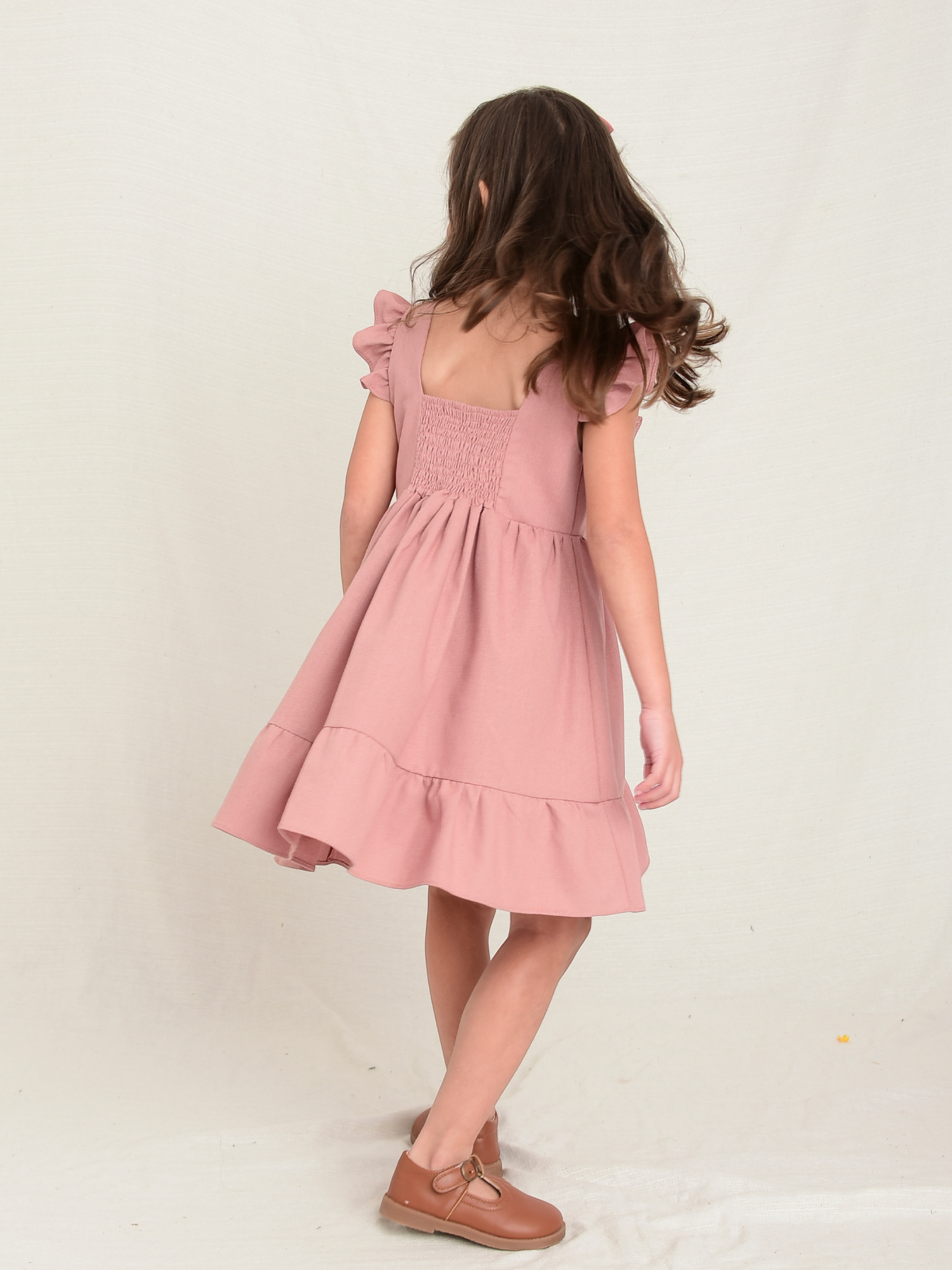 Vestido Linho Bordado Cacau - Loja Minicute