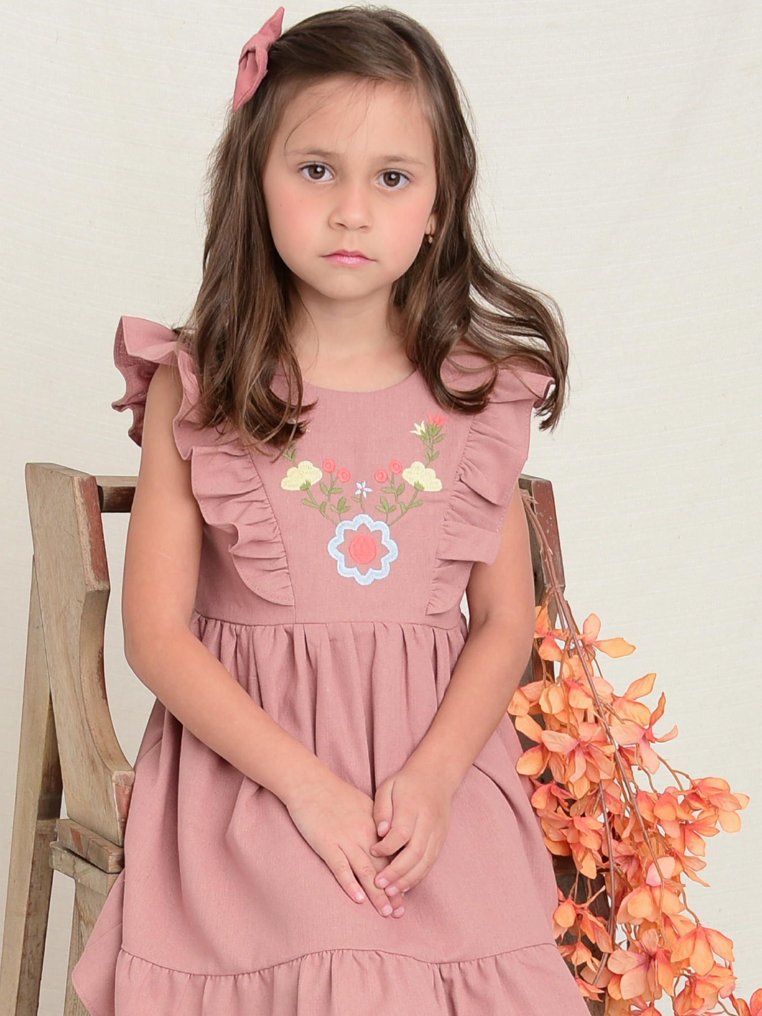 Vestido Linho Bordado Cacau - Loja Minicute
