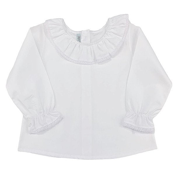 Blusa Gola Babado M Longa - Loja Minicute