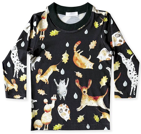 Camiseta Infantil M.Longa Estampada - Loja Minicute