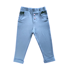 Calça Infantil Bolso Botões Azul - Loja Minicute