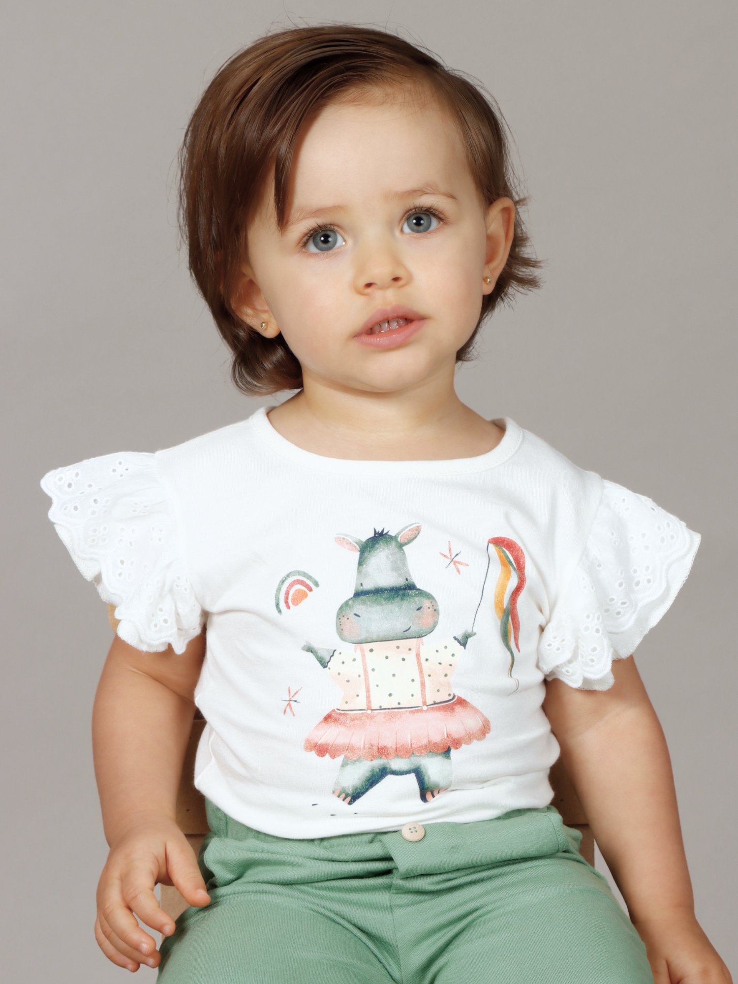Camiseta Menina Hipo com Renda - Loja Minicute
