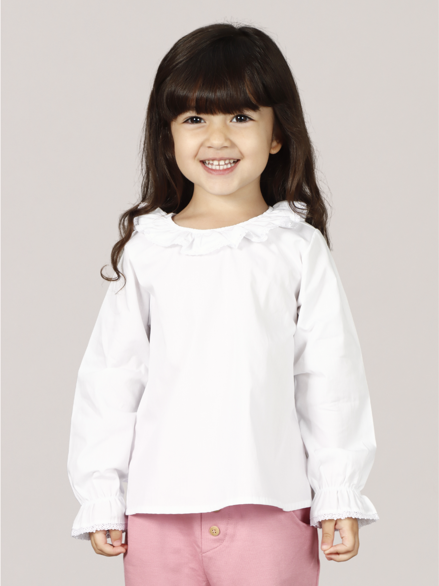 Blusa Gola Babado M Longa - Loja Minicute
