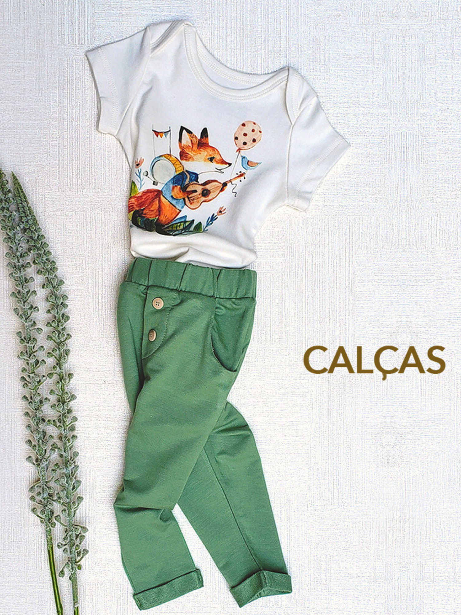 Calça Infantil Bolso Verde - Loja Minicute