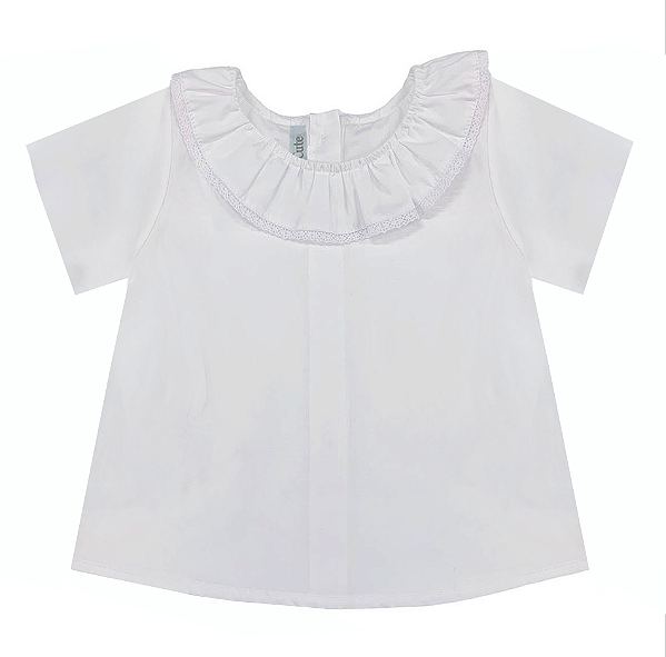 Blusa Infantil Gola Babado - Loja Minicute