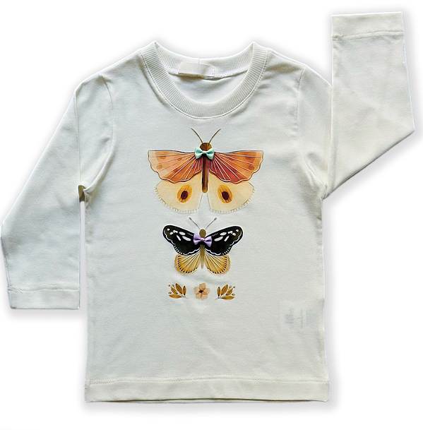 Tshirt Menina M.Longa Borboletas - Loja Minicute