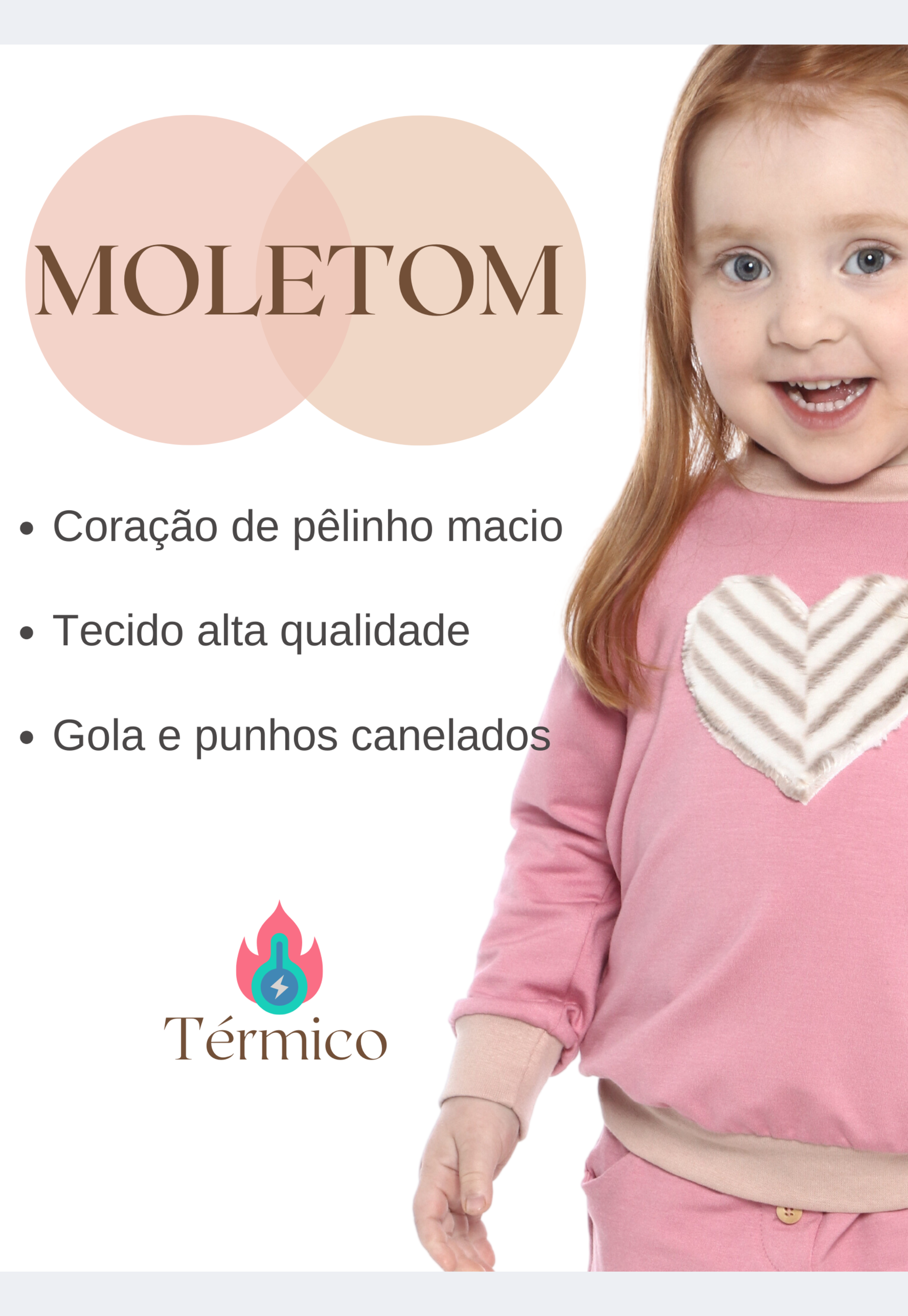 Moletom Infantil Aplique Coracão Pelinho