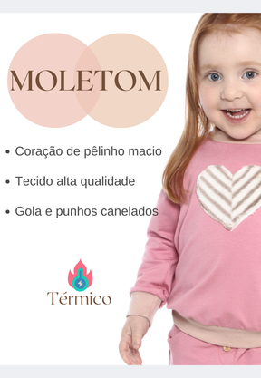 Moletom Infantil Aplique Coracão Pelinho