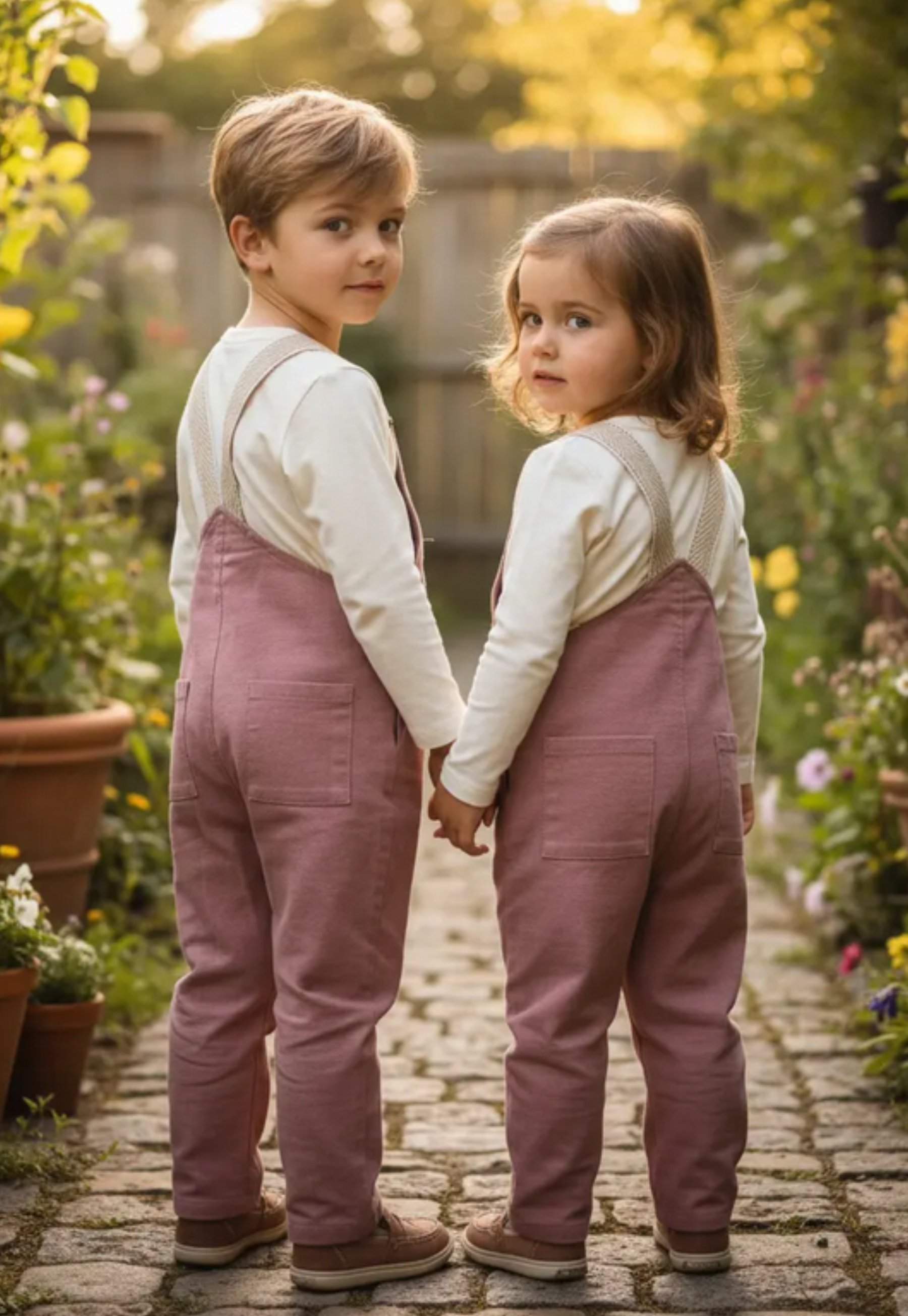 Jardineira Infantil Linho Terracota