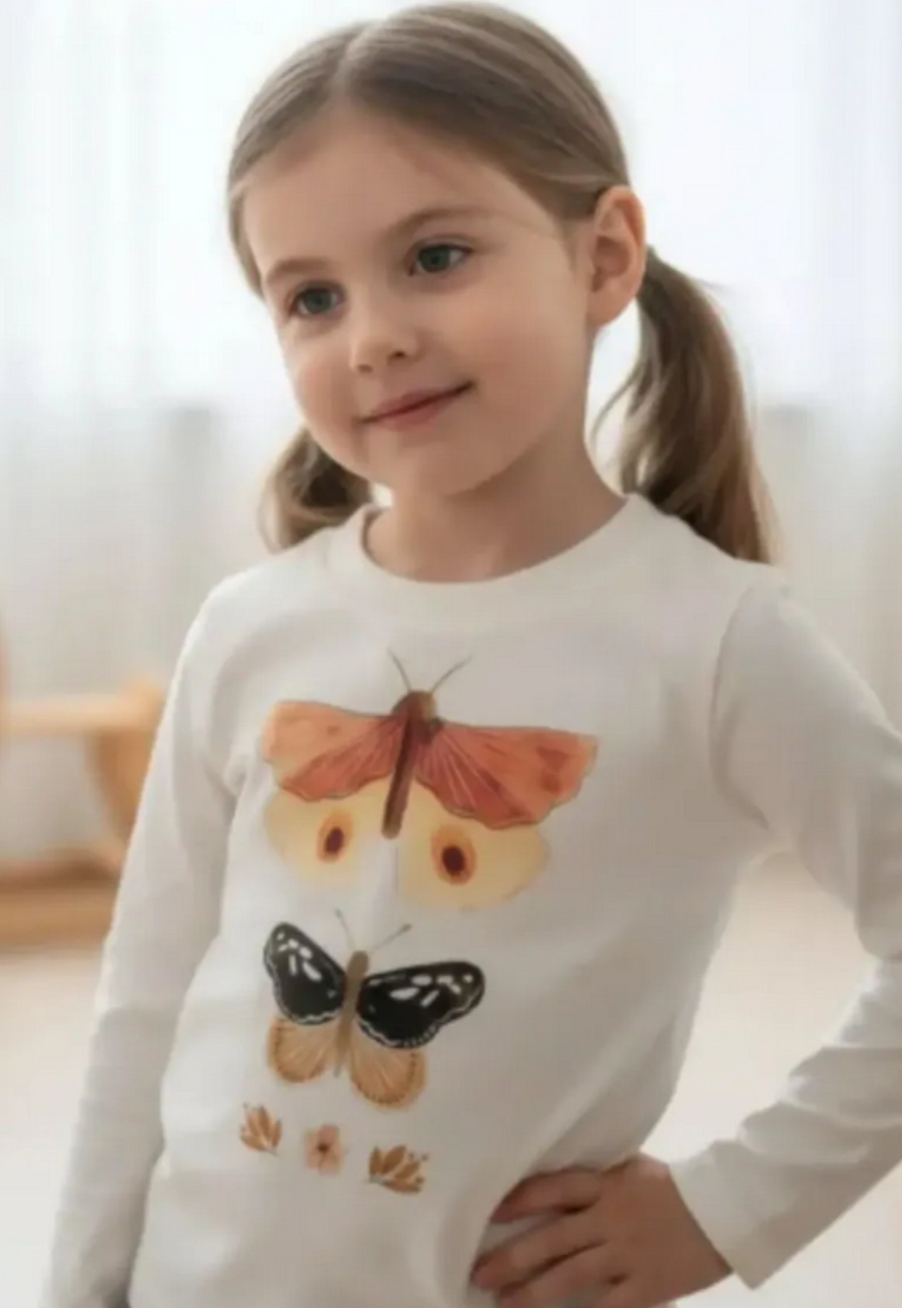 Tshirt Menina M.Longa Borboletas