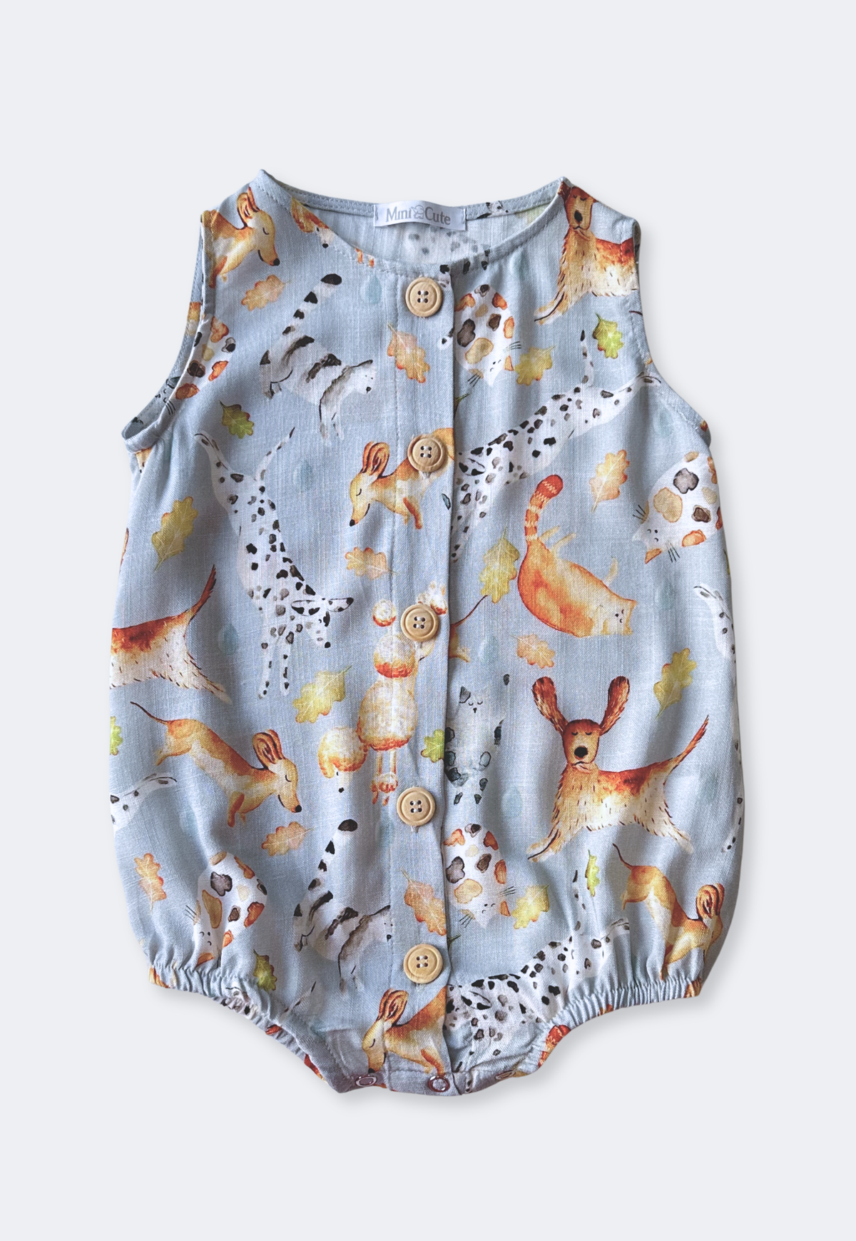 Romper Baby Pets Azul Viscolinho