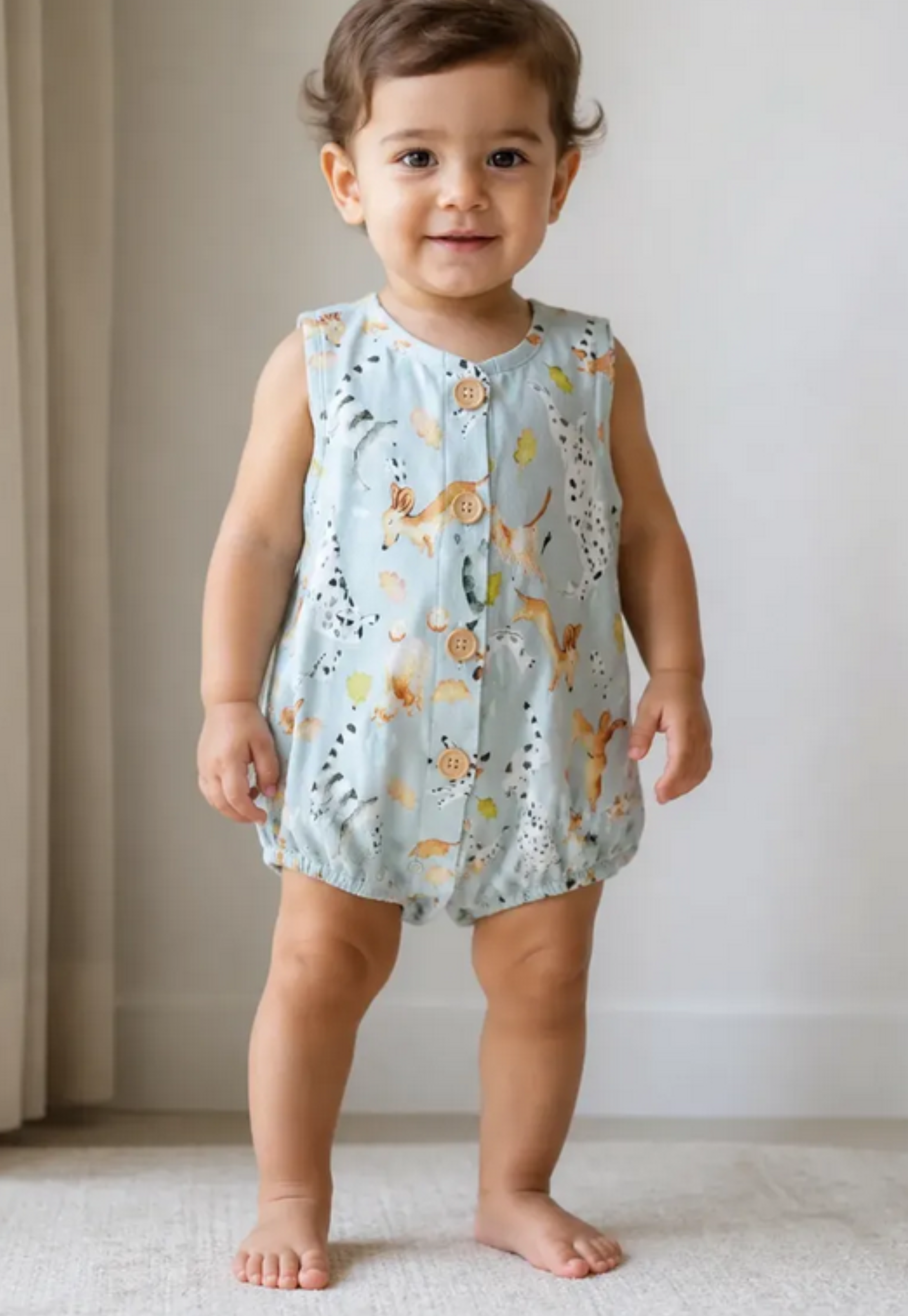Romper Baby Pets Azul Viscolinho