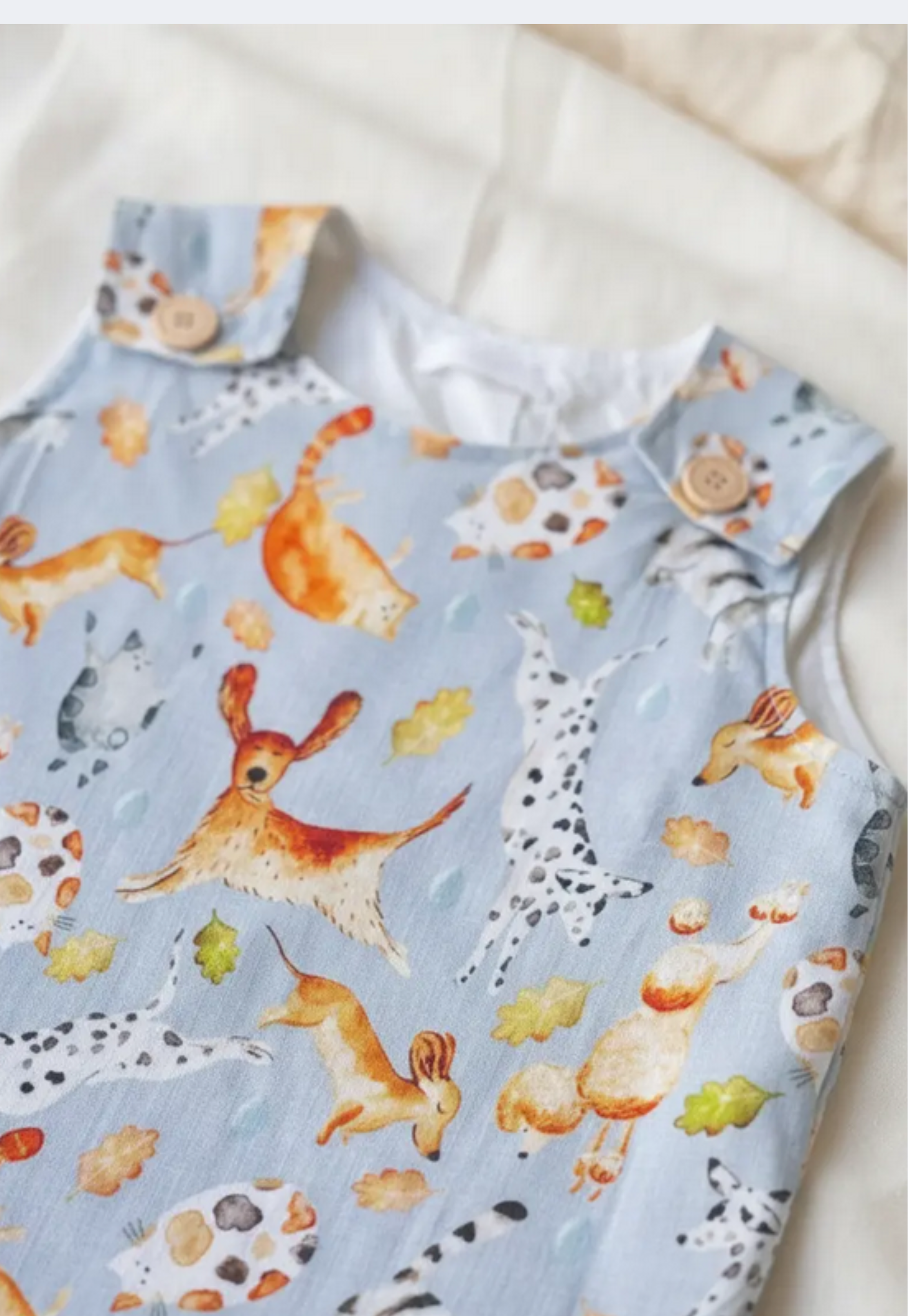 Romper  Infantil Unisex Minicute - Estampa Exclusiva Chuva de Pets Azul Viscolinho