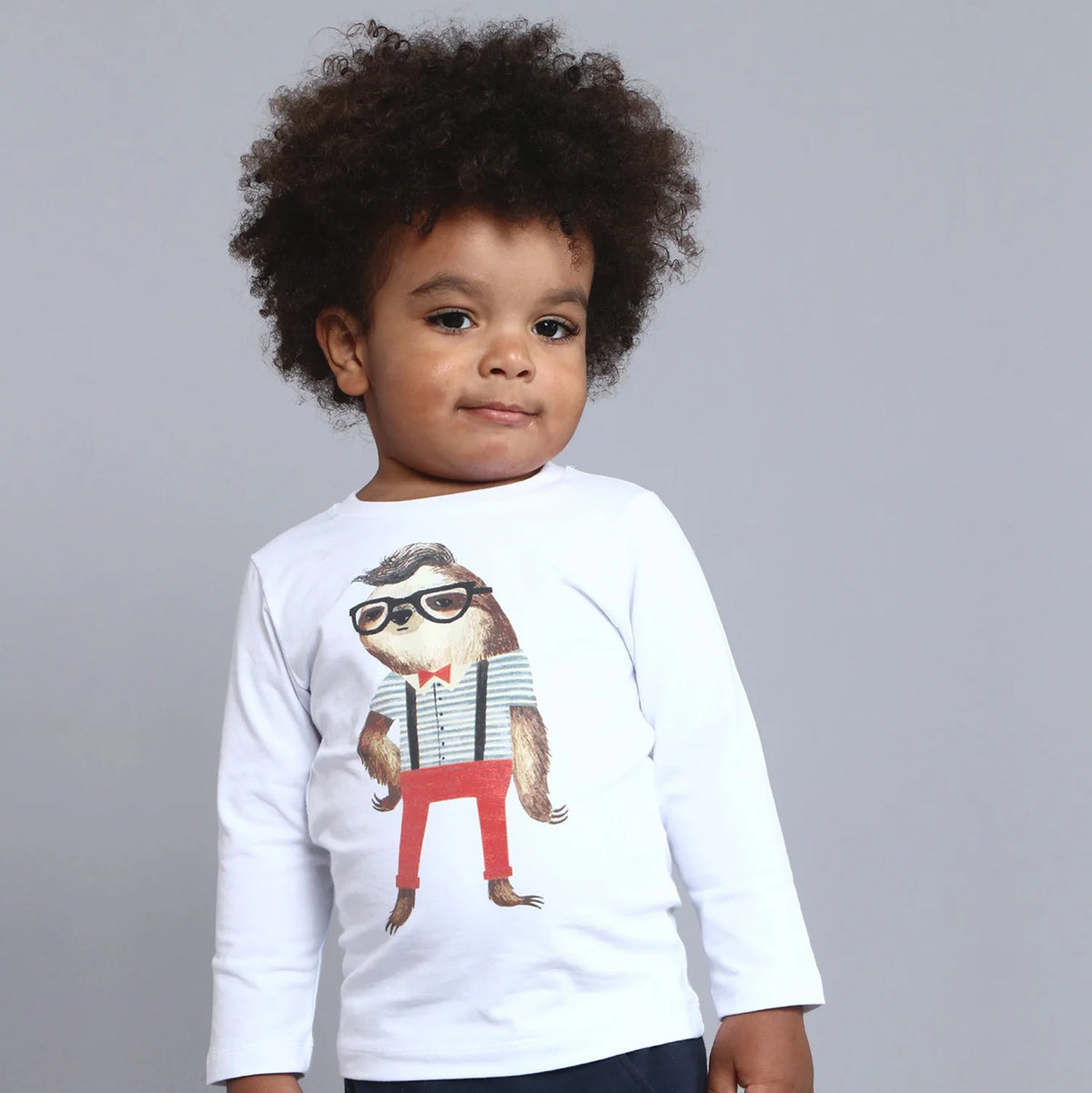 Camiseta Infantil com M.Longa Preguiça