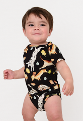 Body Infantil Unisex Minicute - Estampa Exclusiva Chuva de Pets (Manga Curta)