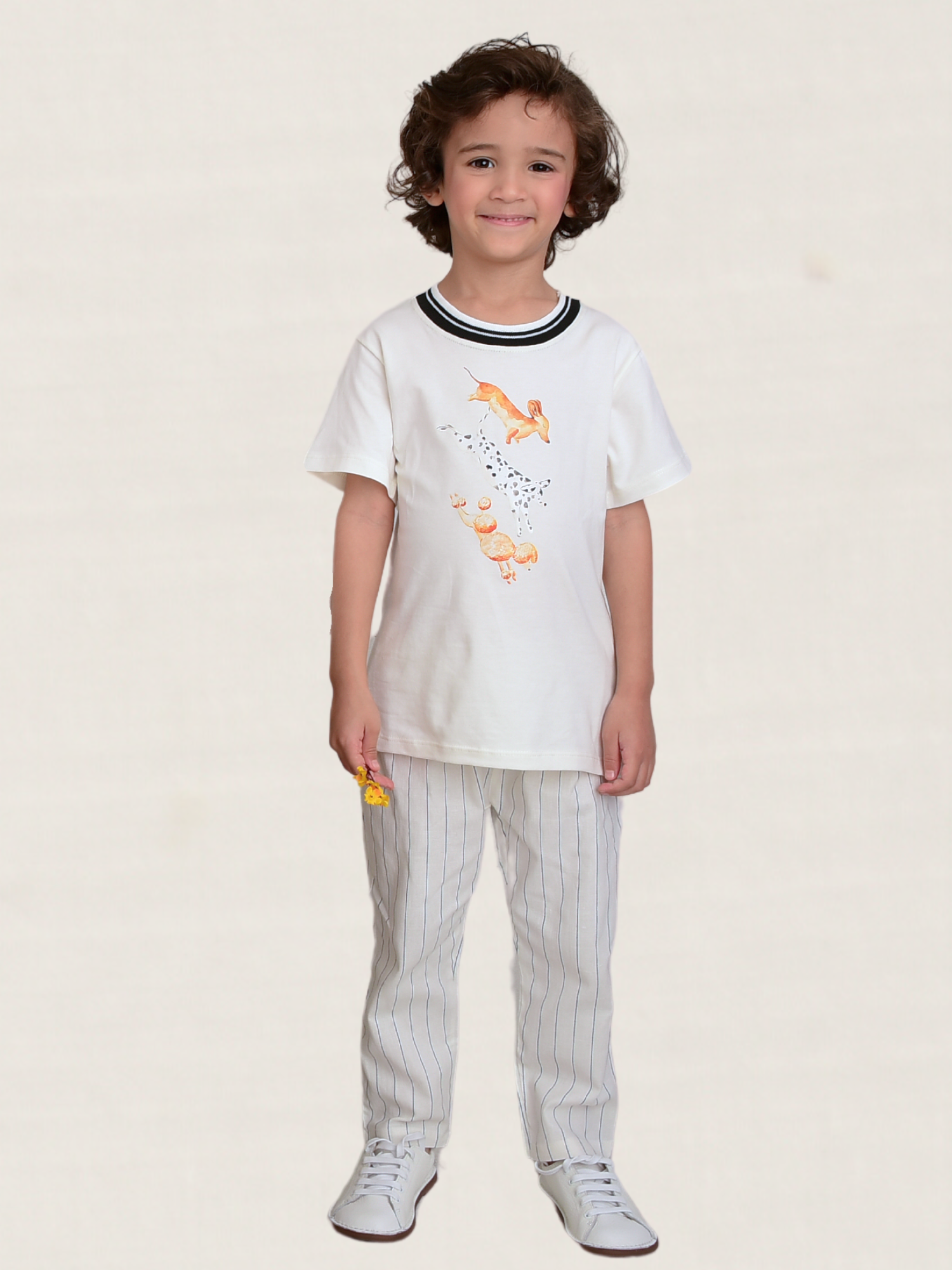 Calça Infantil Linho Listrada