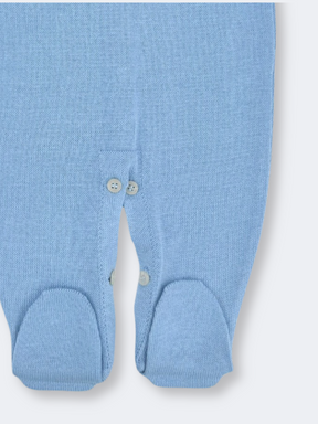 Macacão Recém Nascido Minicute Petit Tricot Tramas Azul