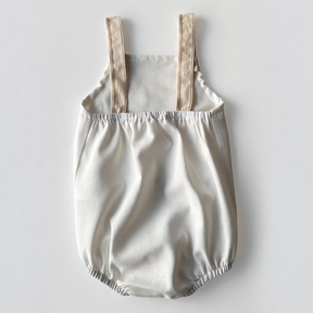 Jardineira Infantil Bolso Off White