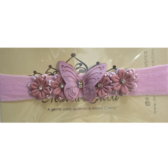 Tiara Faixa Borboleta Caroline Rose