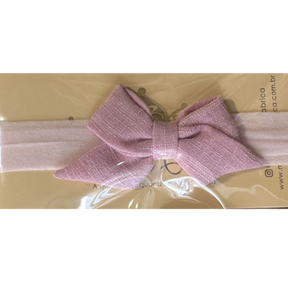 Tiara Faixa Mini Linho Rosa