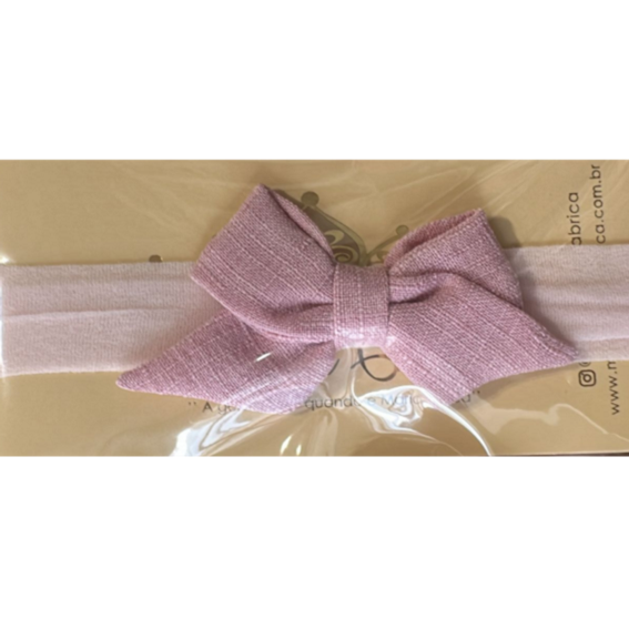 Tiara Faixa Mini Linho Rosa
