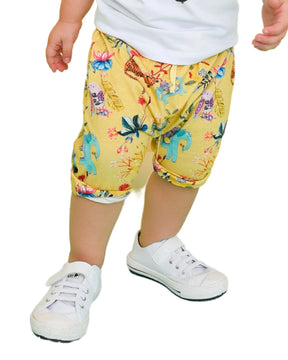 Shorts Estampado Amarelo