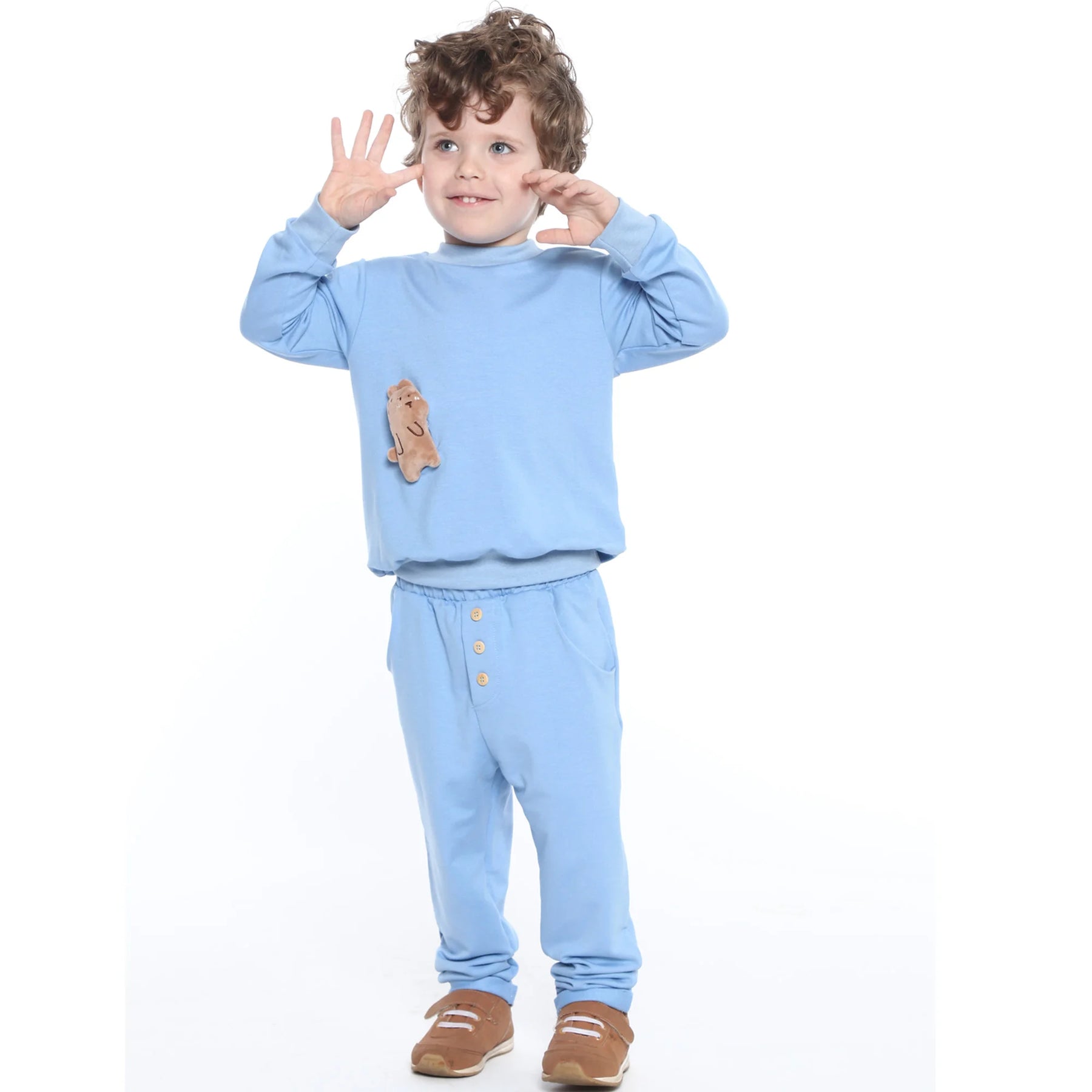 Moletom Infantil Pelucia Azul