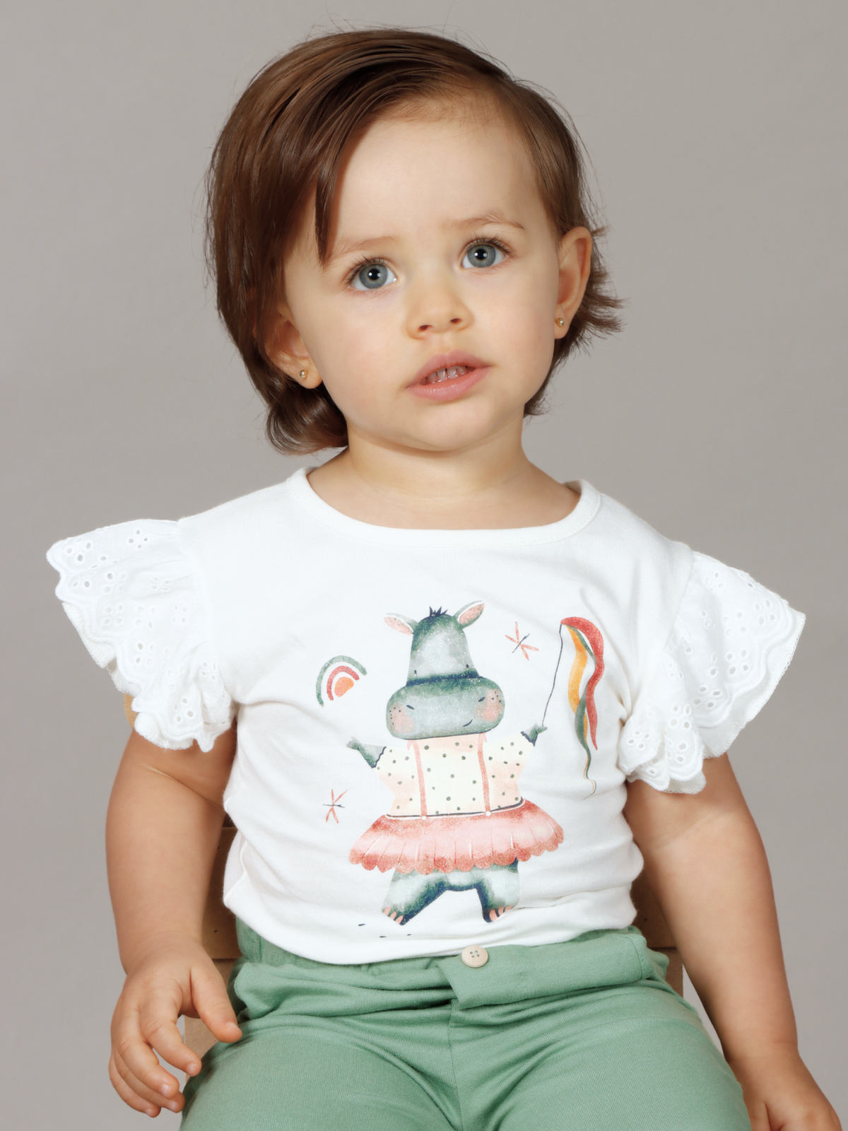 Camiseta Menina Hipo com  Renda