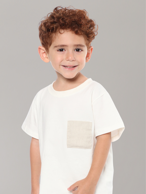 Camiseta Infantil Bolso Linho