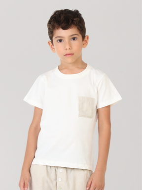 Camiseta Infantil Bolso Linho