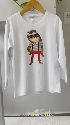 Camiseta Infantil com M.Longa Preguiça