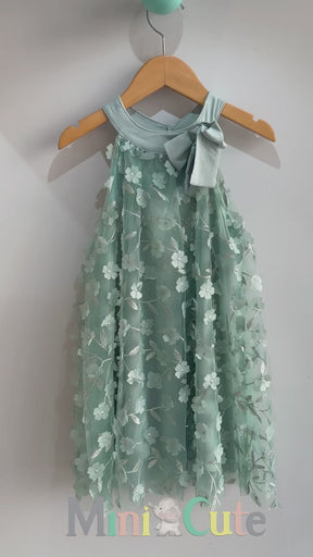 Vestido Tule 3D Verde