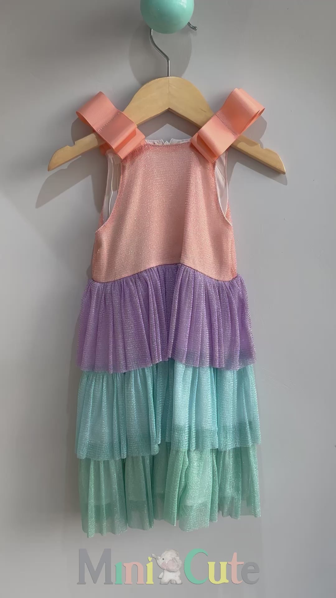 Vestido Tule Candy com Laço Coral – Minicute