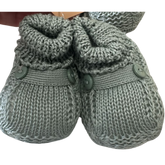 Sapatinho Tricot Botões Verde