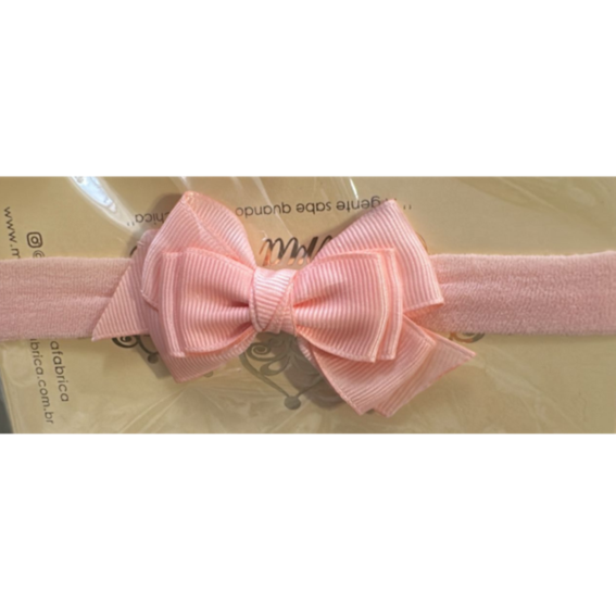 Tiara Infantil  Faixa Laço Salmão